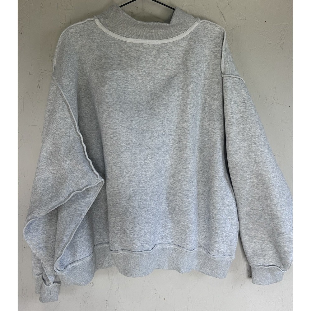 BUCKETLIST Pilates & Yoga Mock Neck Reversible Sweatshirt Size S/M Gray & Red - Picture 5 of 8
